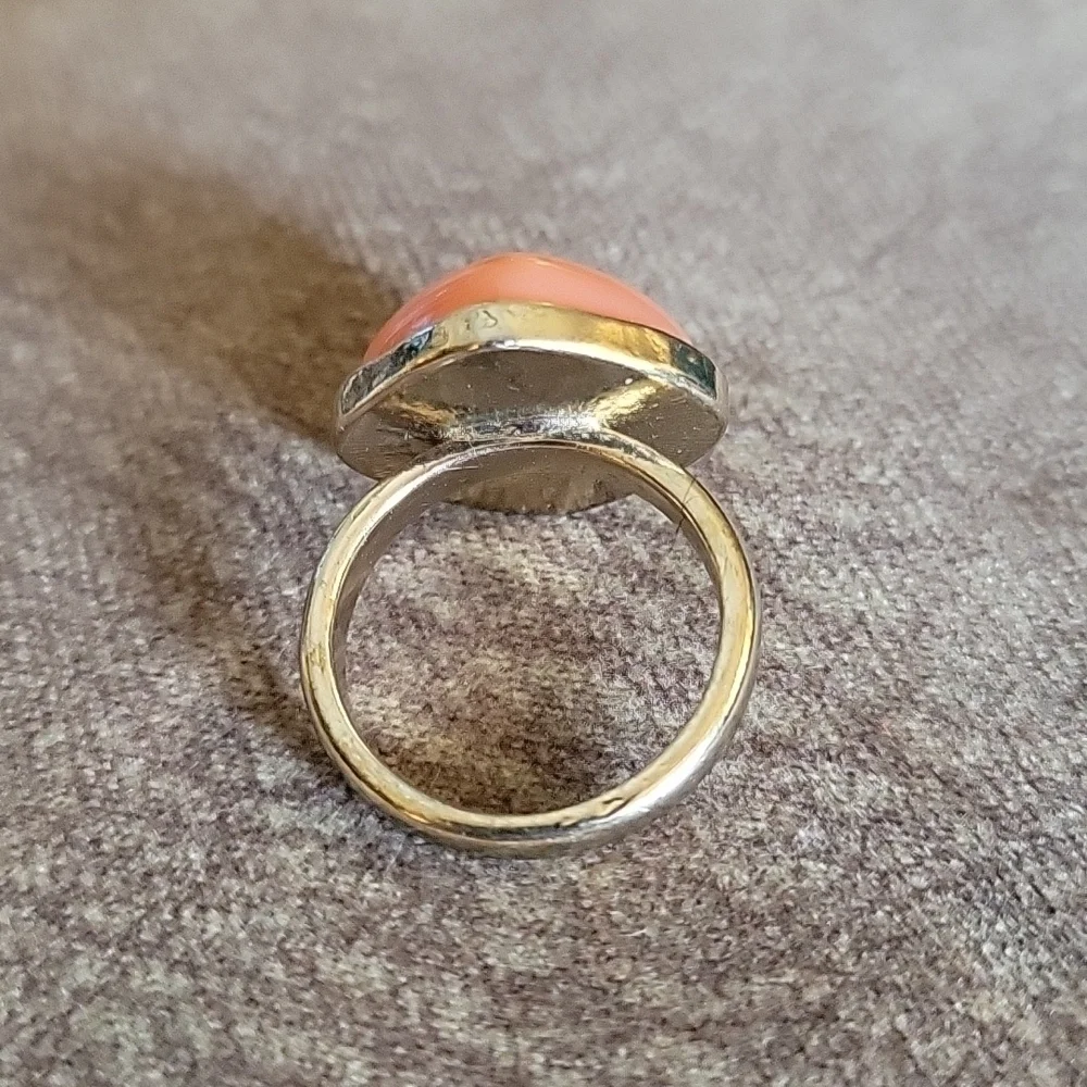 3/$30 VTG Peach Acrylic Diamond Shape Ring